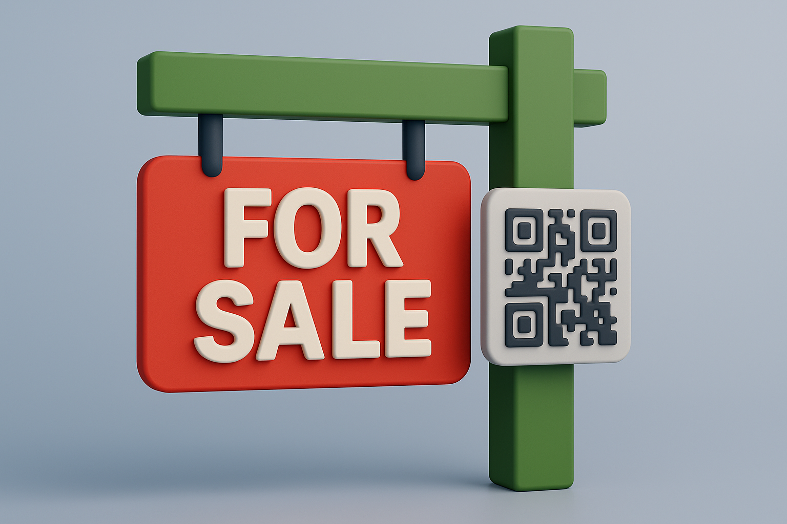 For sale sign with QR code for land marketing